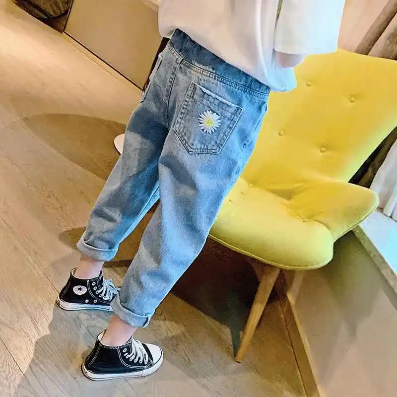 2020 New Girls Jeans Spring And Autumn Children S Clothing Children Novelty Loose Girls Casual Sports Pants 7 8 9 Year Old Pants Jeans Aliexpress