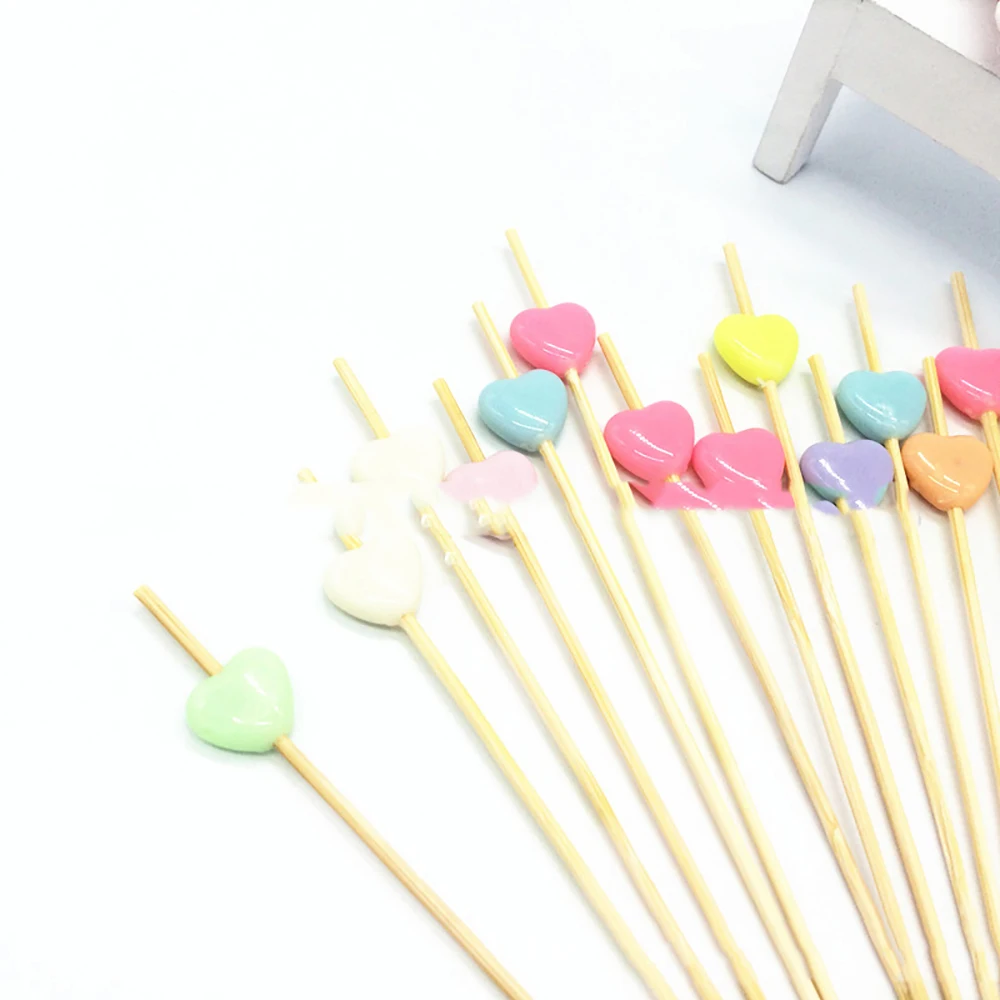 100 шт./упак. бамбуковые палочки для еды одноразовые фруктовые коктейльные торт