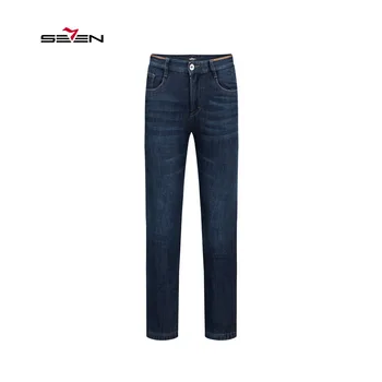 

Seven7 Men's wear jeans 2019 autumn and winter new velvet thickened business leisure trousers men straight tube warm pants