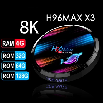 

TyinGon H96max x3 Amlogic S905X3 Android Smart TV Device 9.0 RAM 4G ROM up to 128G support 8K from Netflix, YouTube Google SET