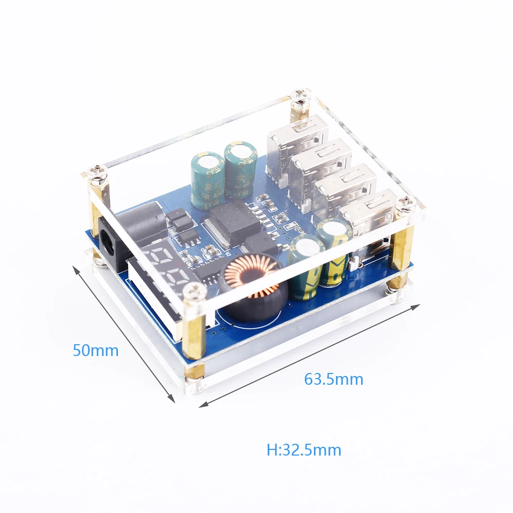 DC-DC Шаг вниз Питание модуль 5V 5A 4-канальный USB светодиодный цифровой Дисплей понижающий преобразователь 4USB для умного дома/робот