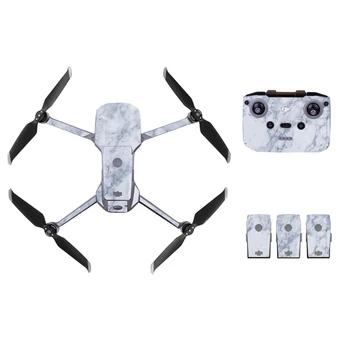 

White Slate Decal Skin Sticker for DJI Mavic Air 2 Drone + Remote Controller Protection Film Cover+3pcs Battery Stickers
