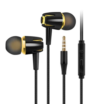 

1pcs With microphone Straight-inserted In-ear Eardphone Portable Line Control With Wheat Sports Wweat-proof Subwoofer Earphones