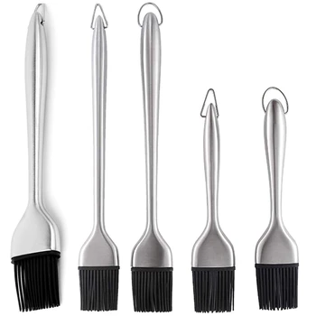 

Silicone Grill Pan Grill Oil Brush Stainless Steel Handle Grill Pan Grill Brush Pastry Grill Cooking Brush Grill Tool