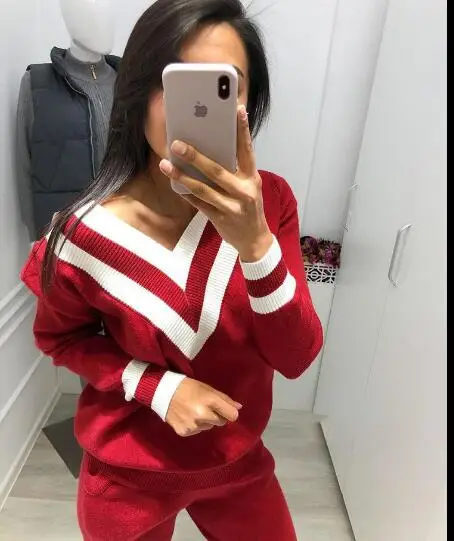 style2burgurly Комплект из 2 предметов, сексуальный свитер, Женский вязаный костюм, длинный рукав, мягкая шерсть, теплый Thcik, женский зимний свитер, 1050 градусов, салатный свитер - Цвет: style2burgurly