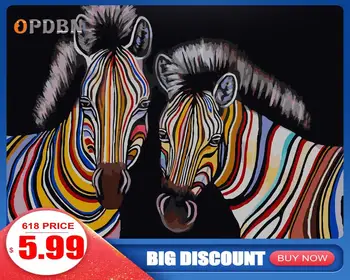 

OPDBN Wall Art Canvas Painting by Number Posters Wall Art Colorful Cartoon Picture for Living Room Home Decor No Frame