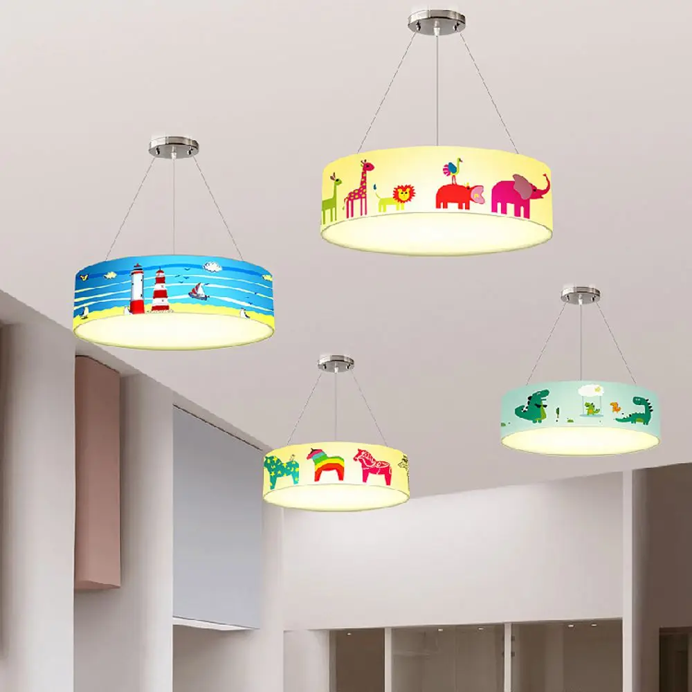 Luminária de teto infantil criativa, com desenho, para quarto de bebês
