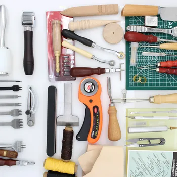 

Leather Craft Tools Kit Including Leather Sewing Tools, with Swivel Knife,Stitching Groover,Prong Punch,Leather Working