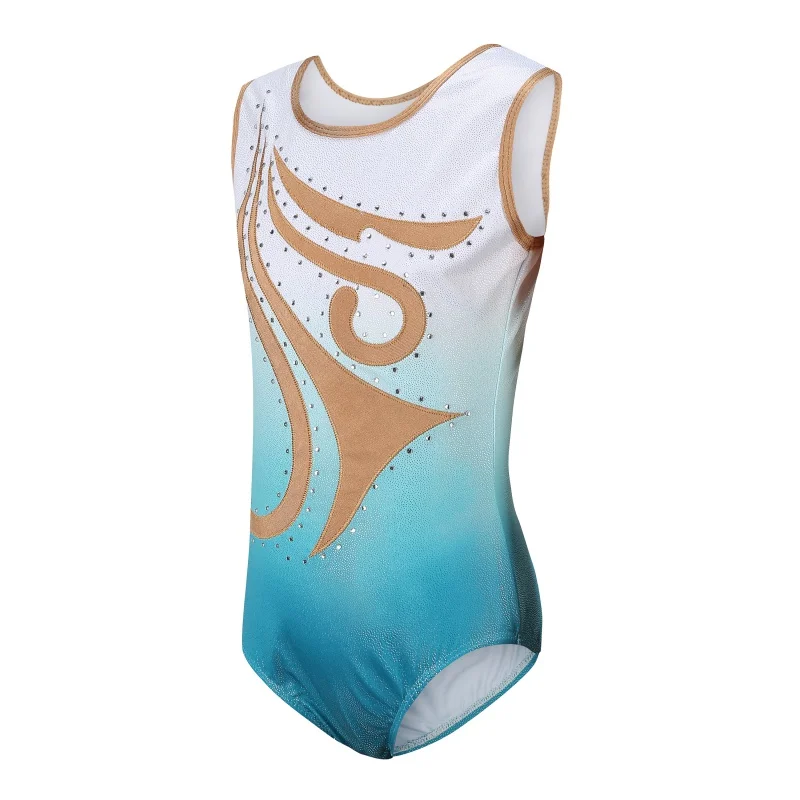 

H Girls Sleeveless Gymnastics Leotard One-Piece Child Kids 5-14 Years Ballet Dance Wear Training Dancewear Practice Suit