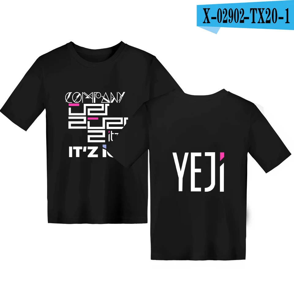 ITZY/Детские футболки для девочек; Летние футболки с короткими рукавами для девочек; Повседневная футболка в стиле Харадзюку; Корейская свободная одежда для малышей - Цвет: black