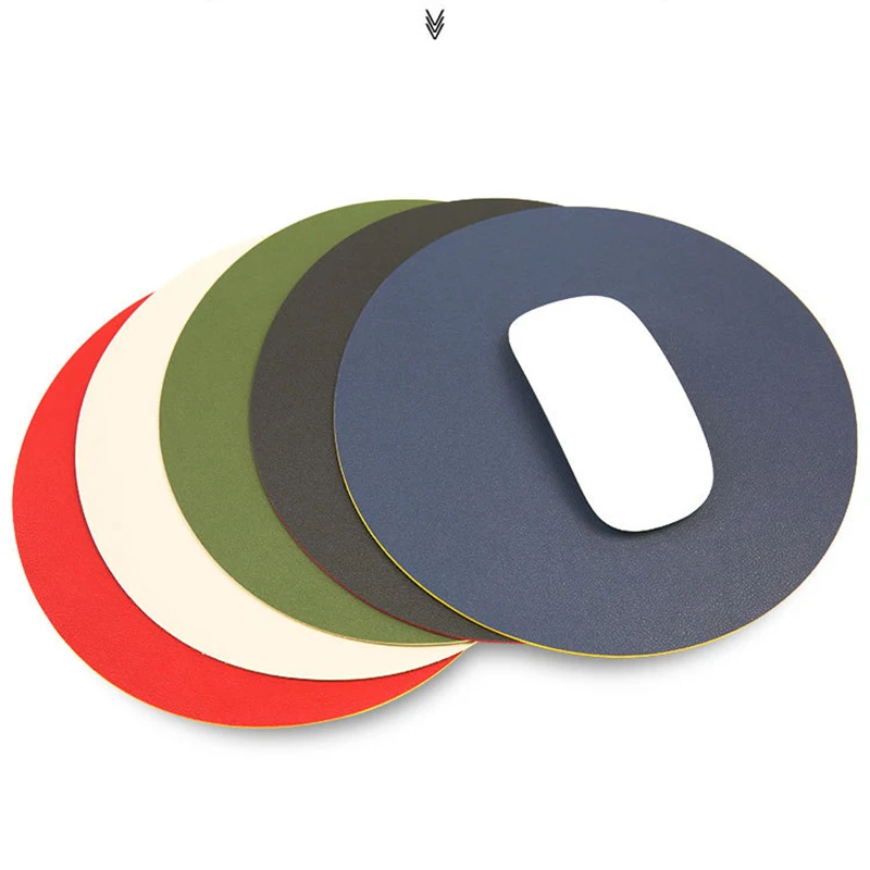 Double-sided Mouse Pad Waterproof PU Leather Round Shape Mousepads Desk Mat Office Gaming For Laptop Compute | Компьютеры и офис