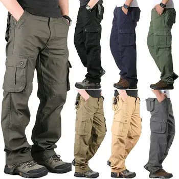 

Mens Militaire Arme Combattre Pantalon Track Sportif Pantalon De Bottoms Cargo Pants Outdoor Leisure Multi-bag Loose Straight