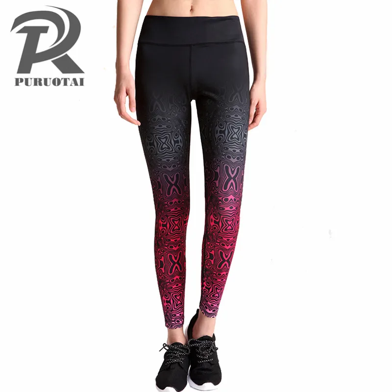 Штаны для йоги женские леггинсы с высокой талией спортивные колготки бега