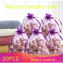 20 шт. гигиенический шар Mothball Pill гардероб устойчивые к воздействию насекомых Бытовая арома-кровать Go Locust Mothproof натуральная камфора дерево