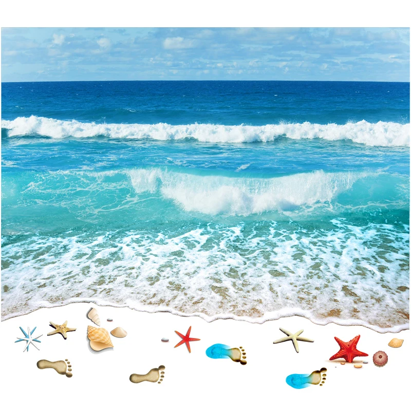 [SHIJUEHEZI] Морская звезда следы морской пляж 3D напольная наклейка s виниловая DIY плитка наклейка для детской комнаты Детская Спальня украшение дома