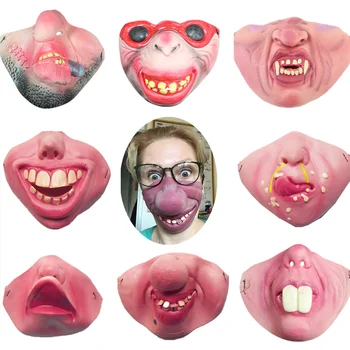 

Adults & Child Funny and Scary Half Face Clown Latex Mask Halloween Party Decoration Party Punish Mask for Cosplay Tricky Props