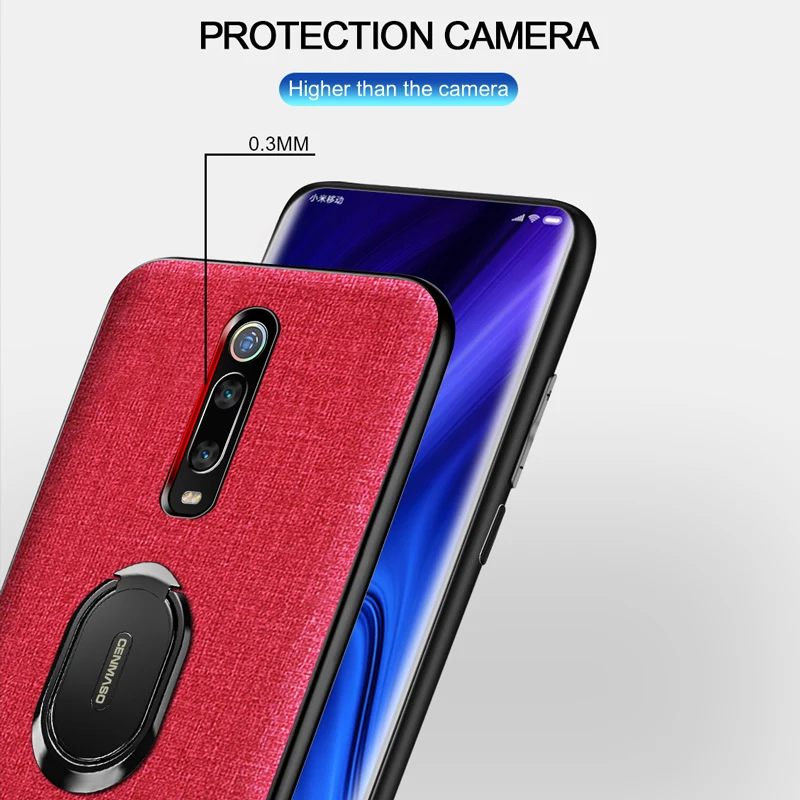 Противоударный чехол для Red mi K30 K20, задний Чехол для Red mi Note 8T 8 для Xiaomi mi 9T Note 10 PRo, магнитный автомобильный держатель, тканевый чехол