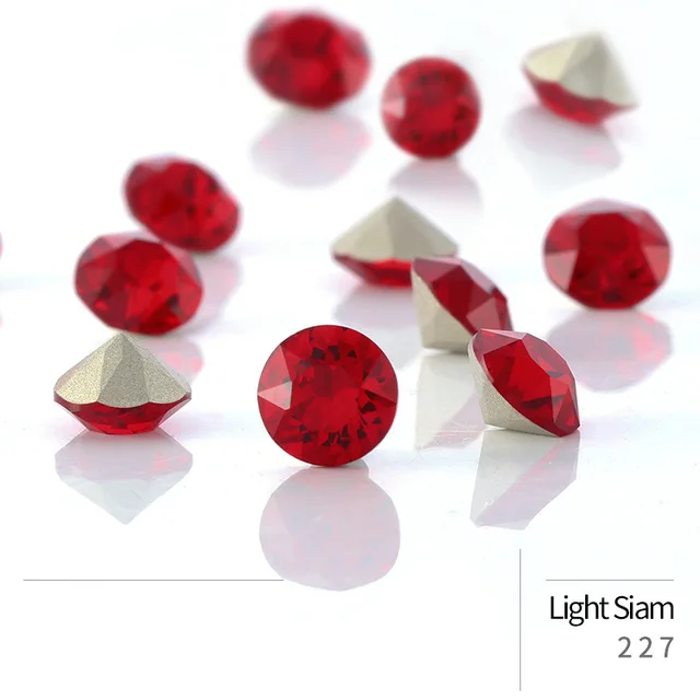 50pcs Crystal Stones Round Shape DIY Accessories Pointback Glass Strass 4mm Small Size Glue On Nails Rhinestones Crystal Rivoli Light Siam