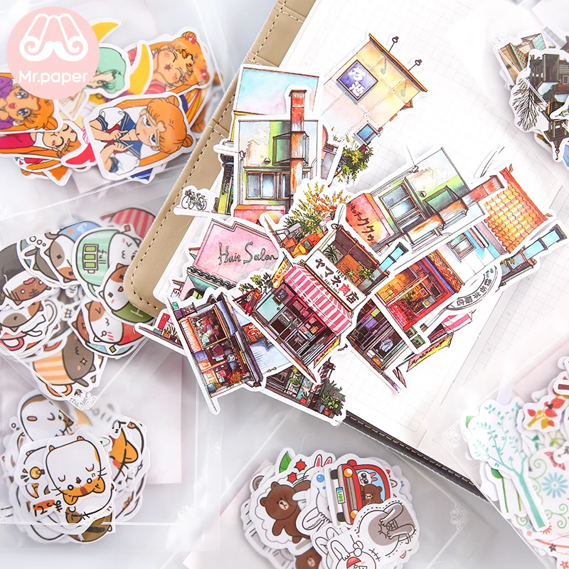 Mr.paper 20 видов конструкций популярные милые Мультяшные линия Ins Deco дневники