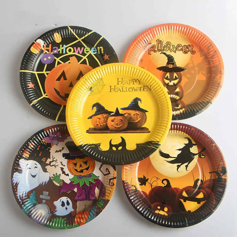 Halloween-Decoration-Supplies-Door-Tag-Tablecloths-Straws-Paper-Plates-Paper-Cups-Halloween-Party-Supplies-qq221