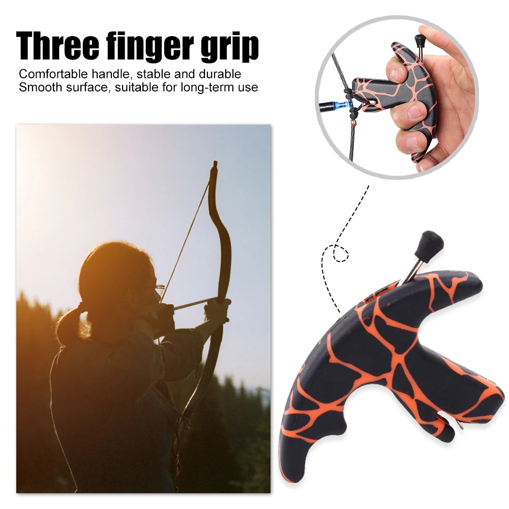 Archery Release Aid Trigger 3 Fingers Grip Caliper for Compound Bow Hunting 