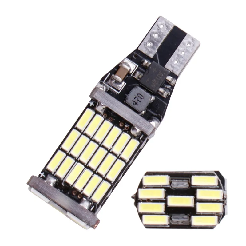 1 шт. Автомобильный светодиодный T15 4014 45SMD 12V 16 Вт высокой мощности светильник белый светильник сигнала поворота светильник Реверсивный светильник тормозной светильник для автоматическое изменение светильник