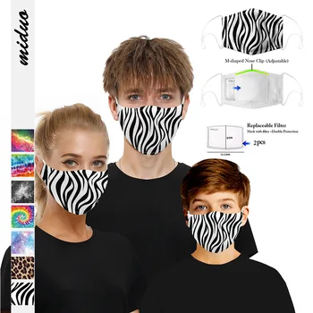 

New Fashion Adjustable Reusable Protective PM2.5 Filter Printing Star Mouth Mask Anti Dust Leopard Face Mask Women Men Mask