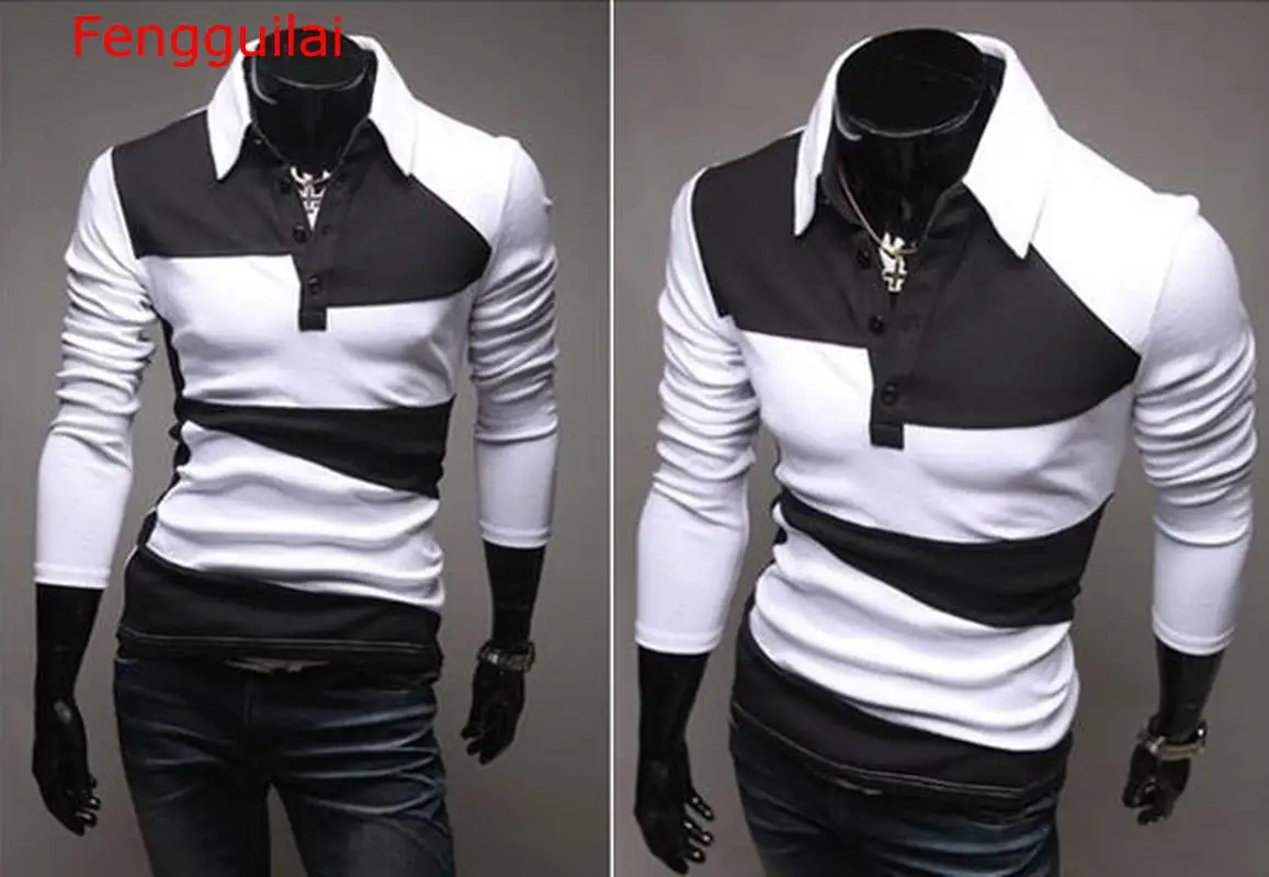 Fengguilai повседневные рубашки с цветочным рисунком мужские s Poloshirt одежда для мужчин Tenis брендовая рубашка для фитнеса с длинными рукавами Мужская рубашка поло