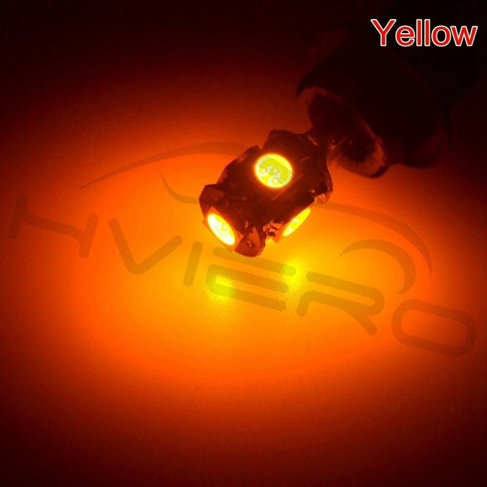 Hviero  T10 5050 White Blue Red 5Led Car Light Canbus W5w 194 Error DC 12V Bulbs Reading Lamp Door Light Signal Light Marker Led