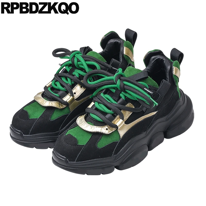 green platform trainers