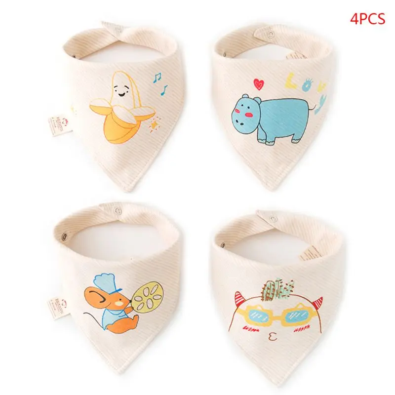 4 шт./упак. хлопковые колготки для младенцев кормления Одежда с рисунком для детей, детские шарф бандана слюнявчик Треугольники дриблинг нагрудники для кормления