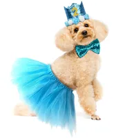 Funny Pet Dog Birthday Decoration Sets Fashion Dog Bandanas Puppy Drool Bib Pink Skirt For Dogs