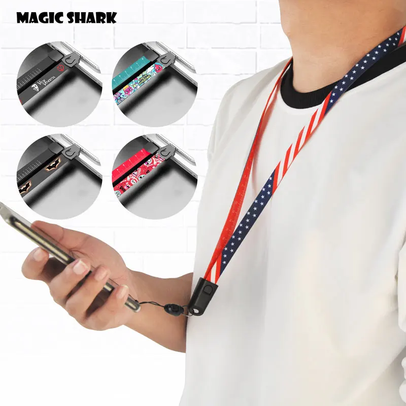 Волшебная Акула Вендетта Бэтмен дьявол ремешок Кабель Micro usb Тип C линейка для calibung IQOS Smok Relx Phone Pad Vape