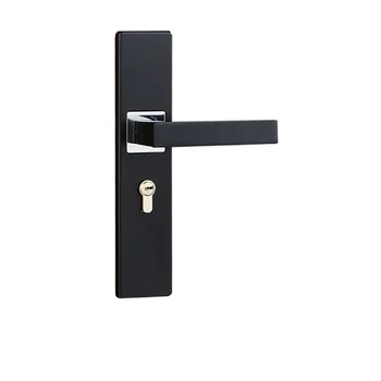 

Door locks aluminum alloy Continental bedroom minimalist Interior door handle cylinder lock silent security door lock home
