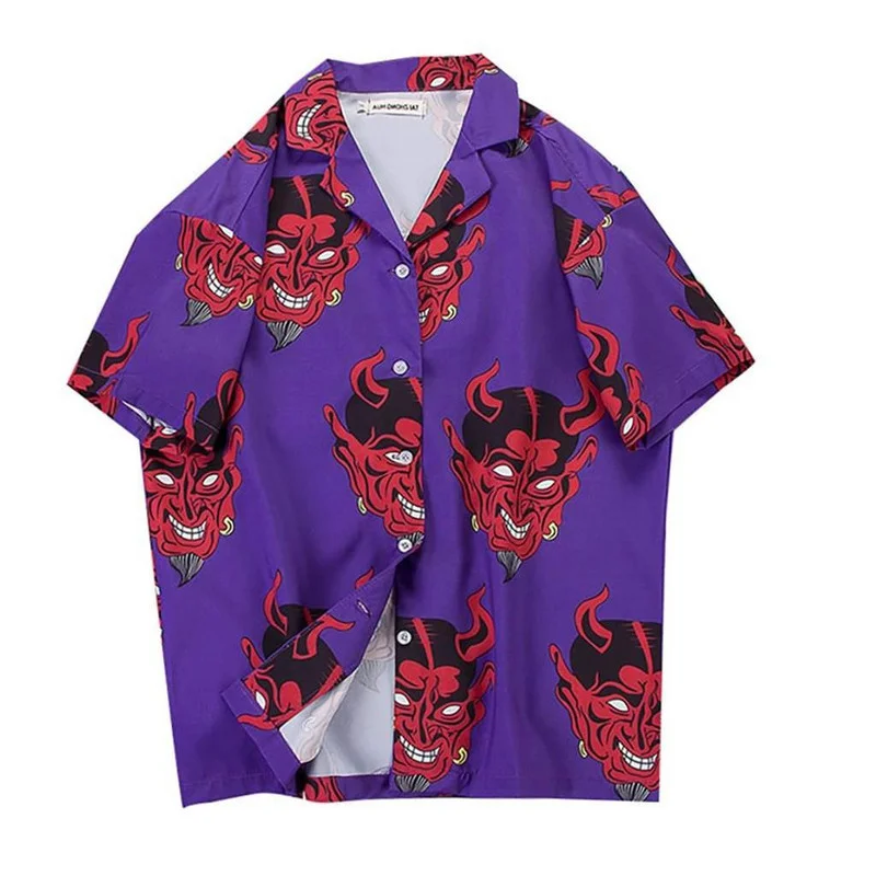 QWEEK-camisa Harajuku morada para mujer, blusa gótica de Anime de talla grande, estilo coreano para primavera y verano, moda Ulzzang 2021