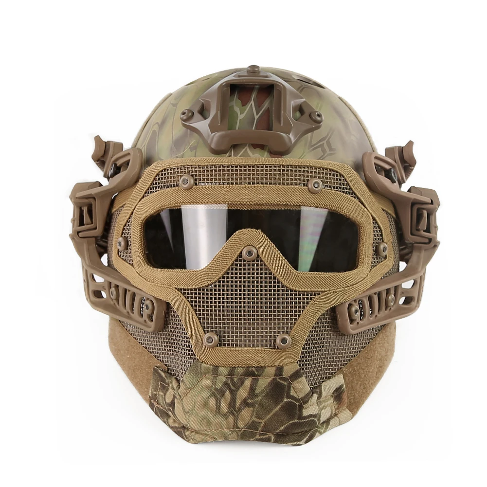 Tactical Protective Googles G4 System Full Face Mask Helmet Molle Paintball AOR1 