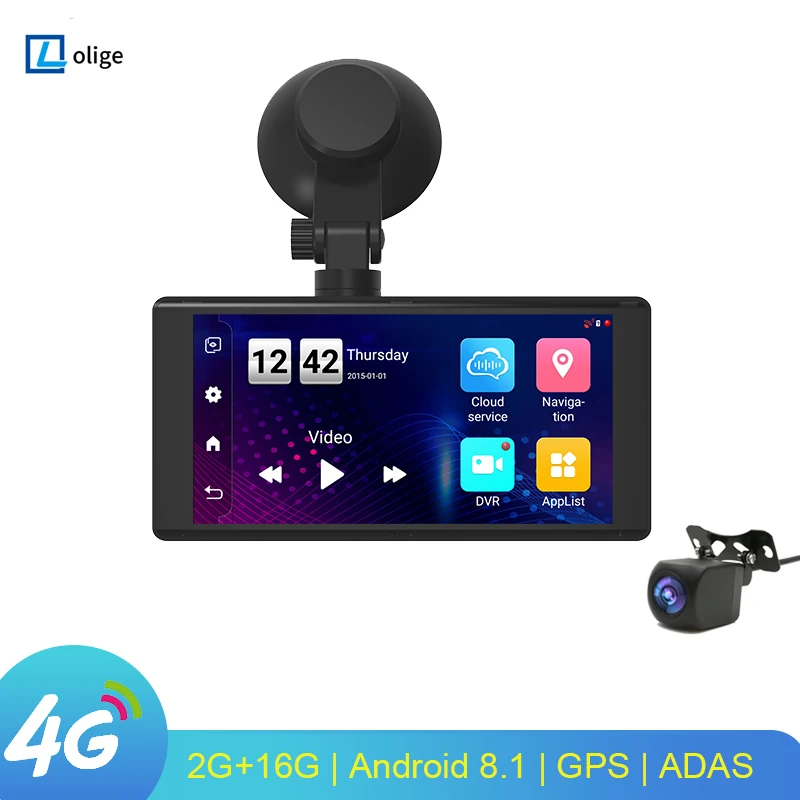 Автомобильный видеорегистратор 5 18 дюйма 4G Android 1080 с двумя объективами HD P Wi-Fi GPS