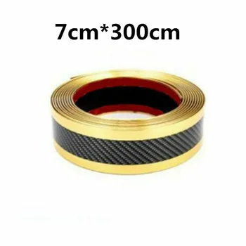 

1Pcs Brand New Silver Auto Decor Carbon Fiber Rubber Protector Door Sill Sticker Bumper Strip 3x700cm