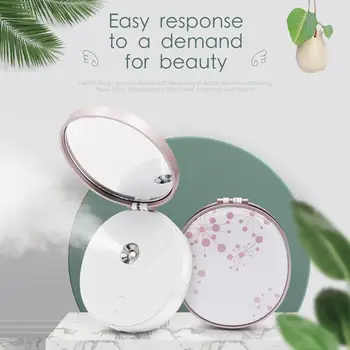

Steam Face Humidifier With Mirror Water Meter USB Charging Nano Spray Handheld Cold Spray Beauty Instruments
