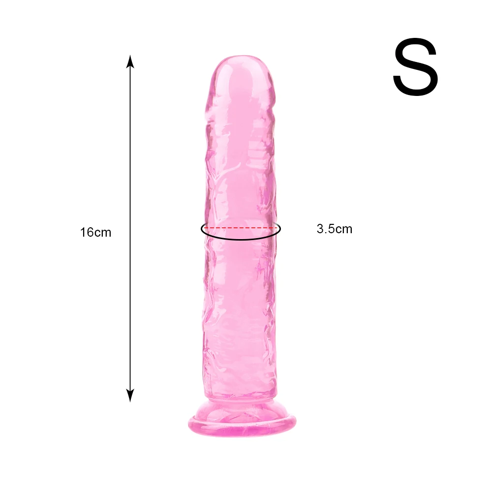 Soft Jelly Erotic Dildo Strong Suction Cup G-spot Orgasm Dick Toy for Adult Realistic Sex Toys for Woman s_voghion.com