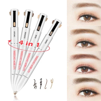 

4 in 1 Eyebrow Pencil Waterproof Drawing Eye Brow Pencil Long Lasting Easy Color Eyebrow Pen Women Makeup Cosmetic Tool TSLM1