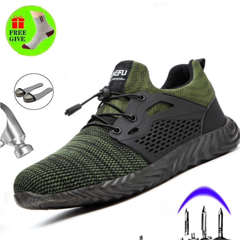 

Защитная обувь GPQPXW для мужчин и женщин, водонепроницаемая обувь со стальными носками, защитные ботинки, перфорированная рабочая обувь, повседневная обувь