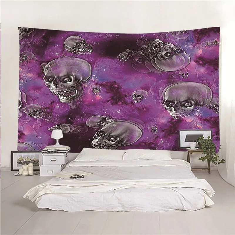 New Custom Tapestry Horror Halloween Decoration Sugar Skull Pumpkin Tapestry Waterproof Multi-function Blankets Carpet Yoga Mat