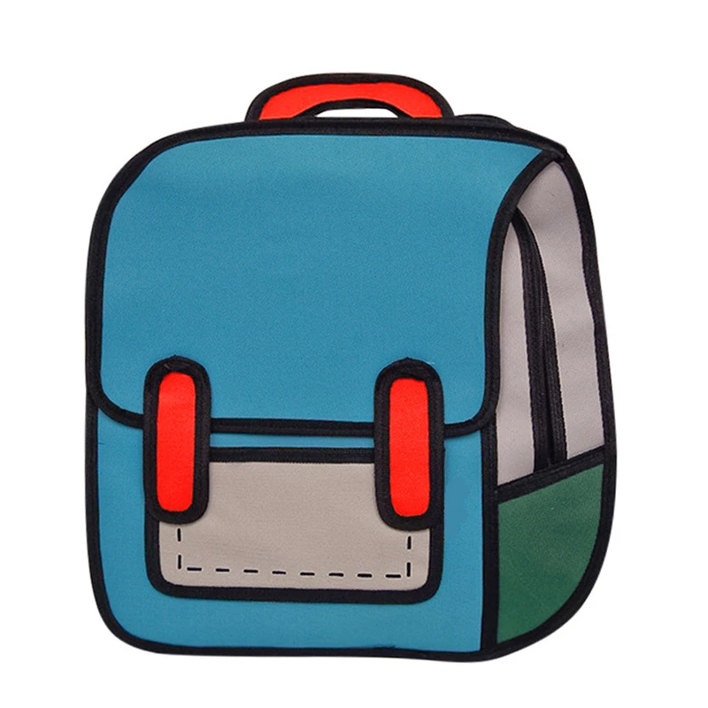 

Fashion Women Backpack Creative 2D Drawing Backpacks 3D Jump Style Cartoon School Bag for Girls Traval Rucksack