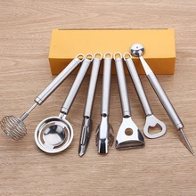 7 шт. набор кухонных инструментов премиум класса из нержавеющей стали набор кухонных принадлежностей для приготовления пищи щипцы для Тернера лопатка ложка Тернер набор кухонных инструментов