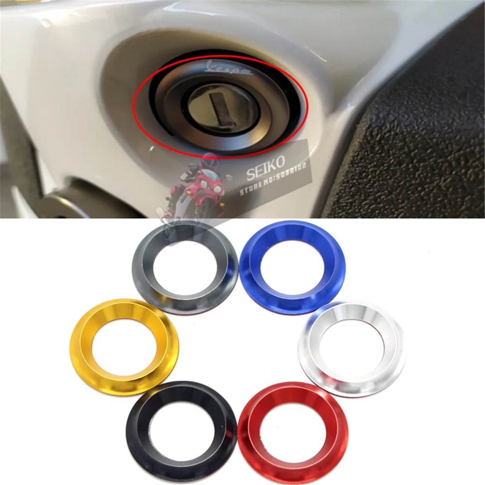 

6 Colors For Piaggio Vespa Ignition Switch Cover Key Switch Protector Ring Motorbikes Ring Cover GTS GTV LX PX LT Sprint Primave