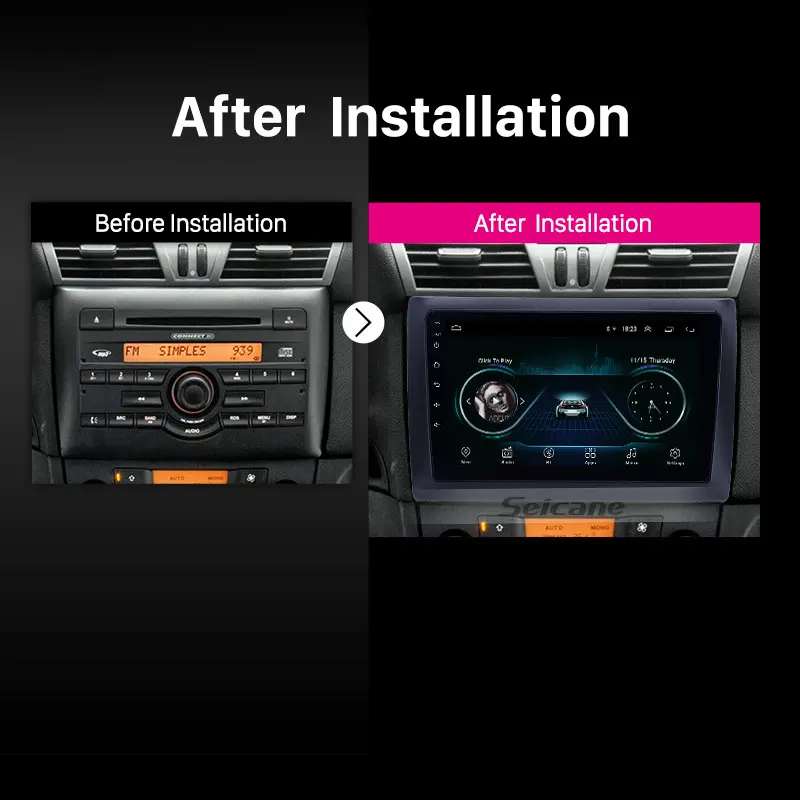 Best Seicane Android 8.1 9 inch Car Multimedia player for 2010 Fiat Stilo GPS  HD Touchscreen car Radio support OBD2 SWC Carplay DVR 5