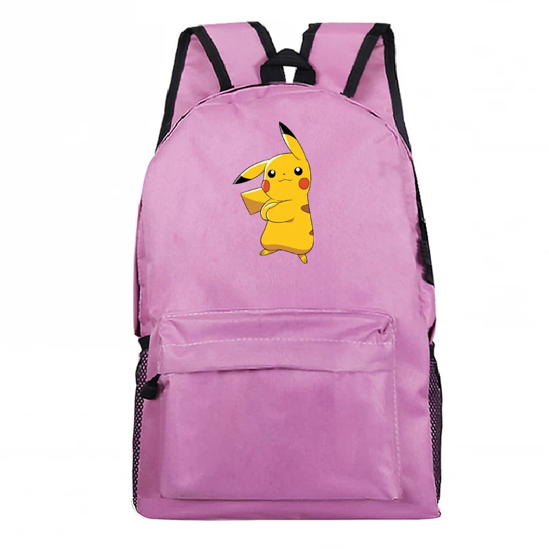 Милый рюкзак Pokemon, холст, Пикачу, для мальчиков и девочек, подростков, школьные сумки, рюкзак на плечо, унисекс, дорожная сумка - Цвет: 1