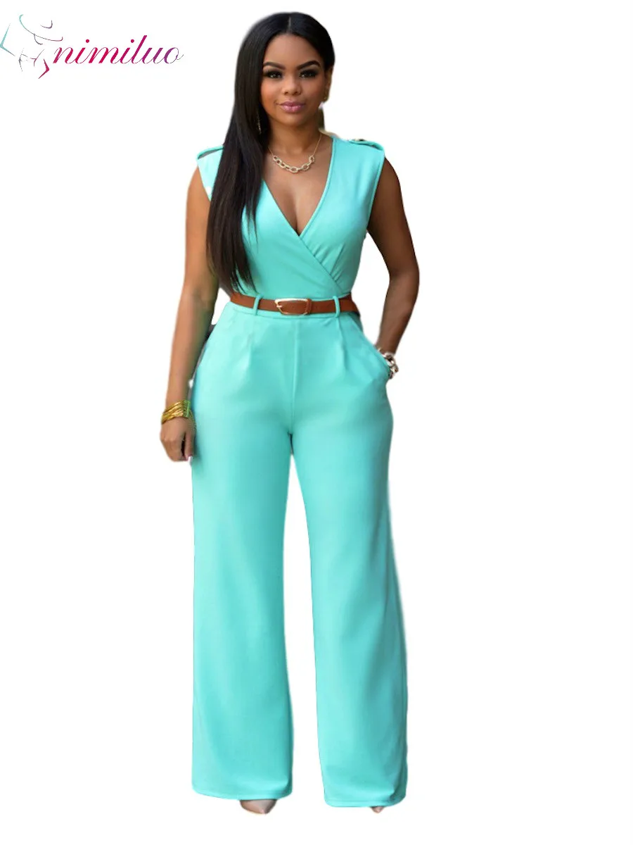 

European and American Women's High Waist V-neck Wide Leg Pants Irregular Suit Waistband