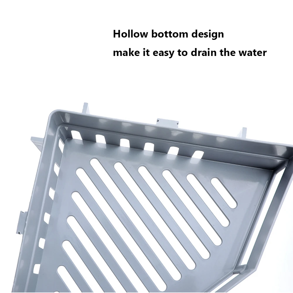 Bathroom Shelf Adhesive Storage Rack Corner Holder Shower Gel Shampoo Organizer Basket Kitchen Home Decor Bathroom Accessories